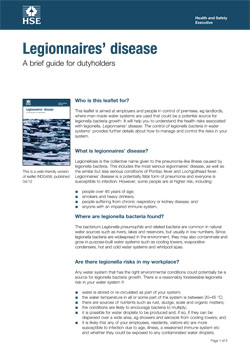 Legionnaires' disease - A brief guide for dutyholders